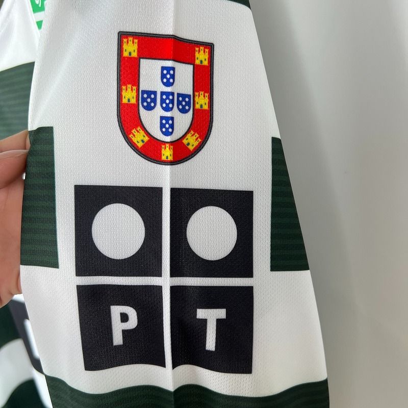 Retro Sporting Lisbon 2001-2003 home Long Sleeve - Image 6