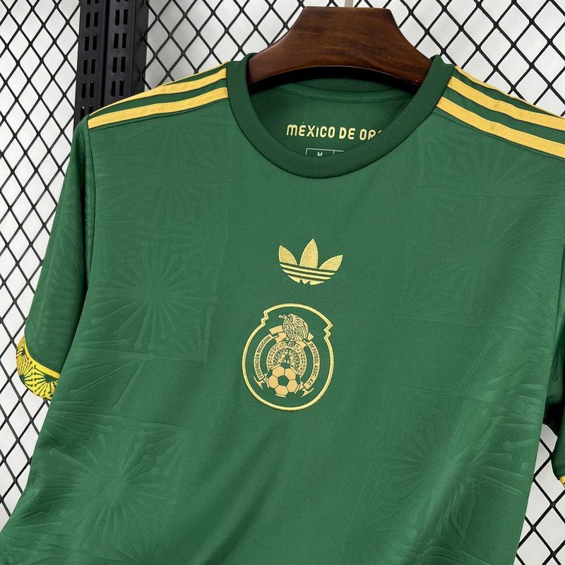 Mexico 2025/26 Gold- Green Jersey 1:1 Thai Quality - Image 6